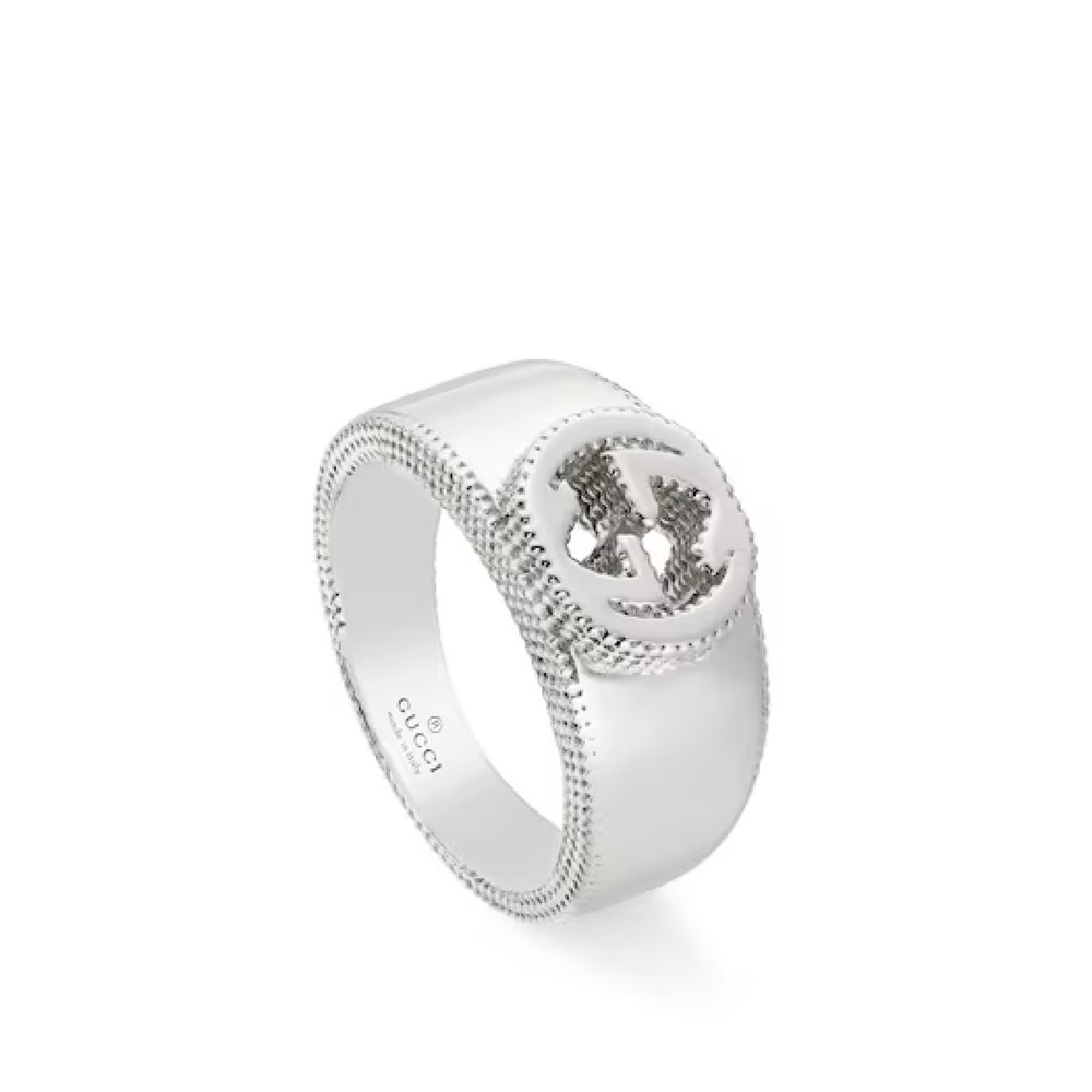 NIB Gucci interlocking G ring in silver Size 11